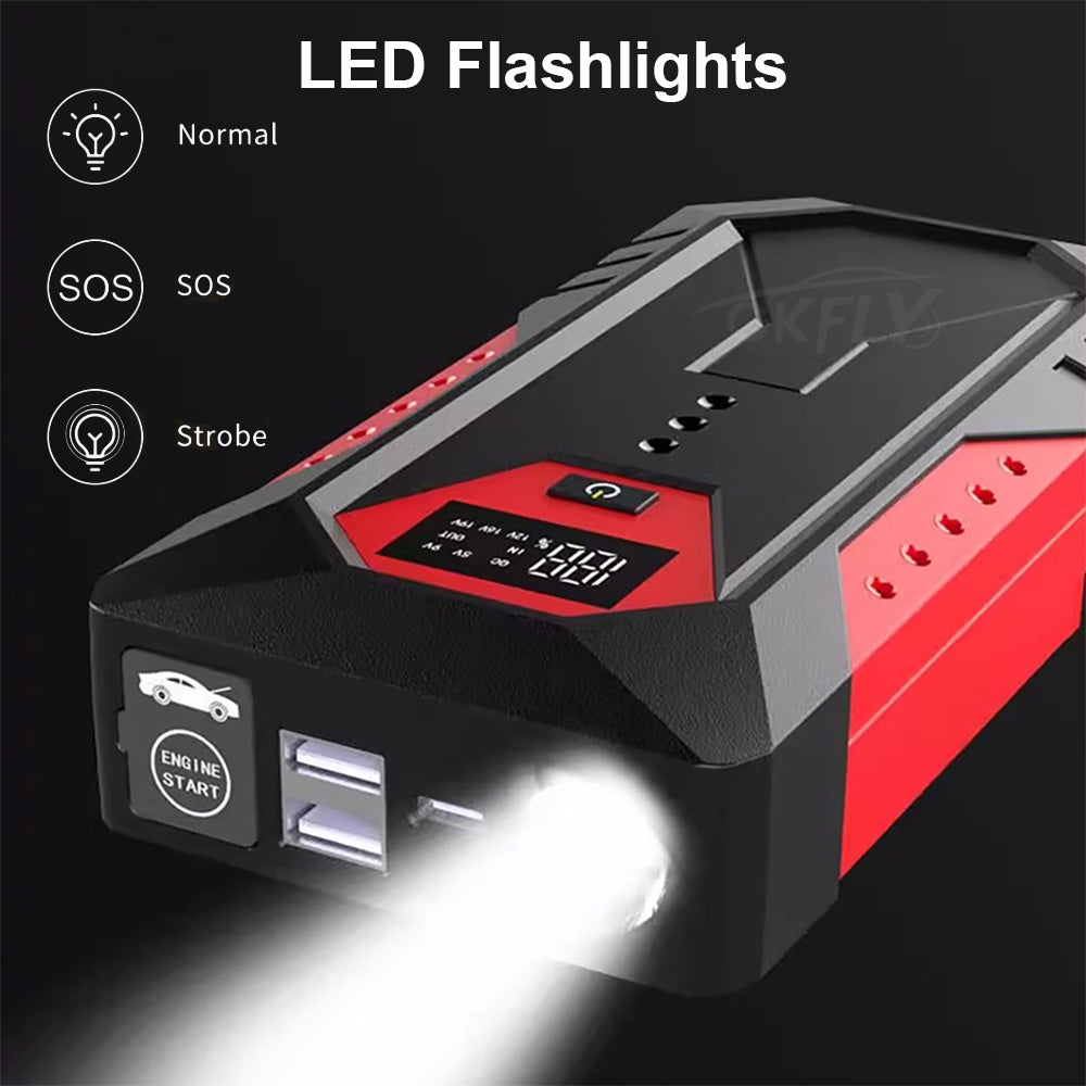 GKFLY M43 Portable Car Jump Starter 18000mAh Power Bank Car Booster Charger 12V Starting Device Petrol Diesel Car Emergency Booster