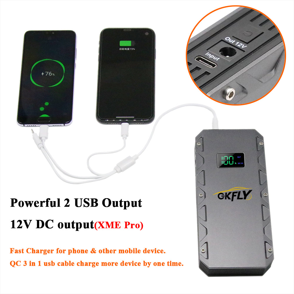 GKFLY Jump Starter Power Bank 4000A Portable Car Battery Starter